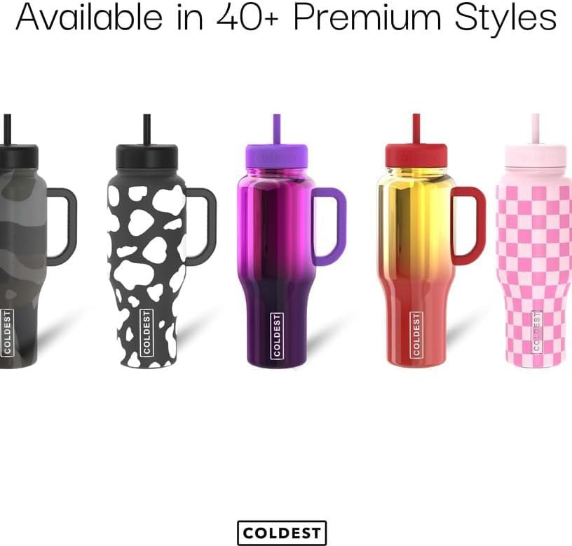 Pink Checkers Insulated Tumbler with Handle — photo 4