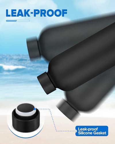 Black insulated stainless steel gym water bottle — photo 3