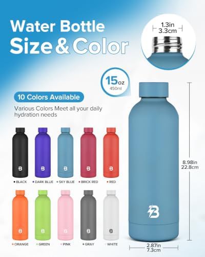 Sky blue insulated stainless steel travel bottle — photo 4