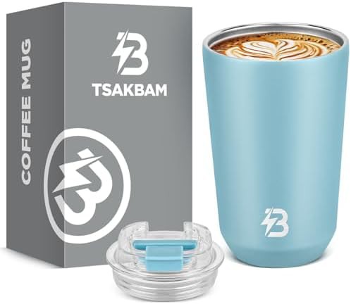 Blue stainless steel 12 oz coffee tumbler