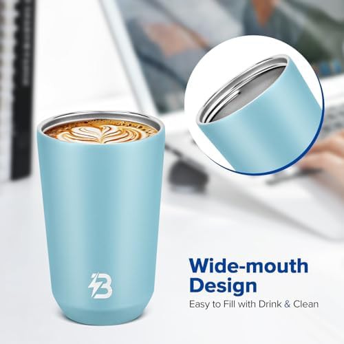 Blue stainless steel 12 oz coffee tumbler — photo 5