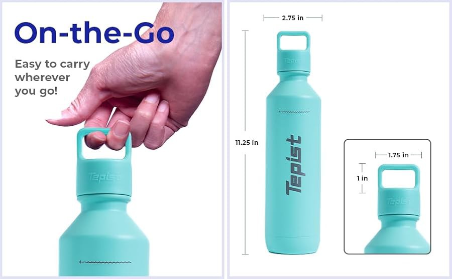 Teal Powder Coated Stainless Steel Soda Bottle — photo 5