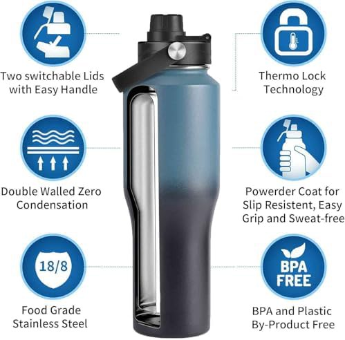 Wide mouth vacuum flask with straw lid — photo 2
