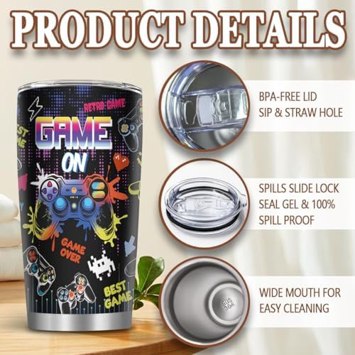 Black Video Game Controller Gamer Tumbler — photo 3