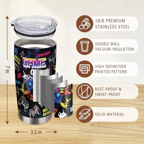 Black Video Game Controller Gamer Tumbler — photo 4