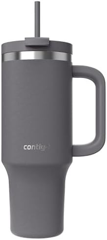 Darkstone handled tumbler with straw 1200 ml