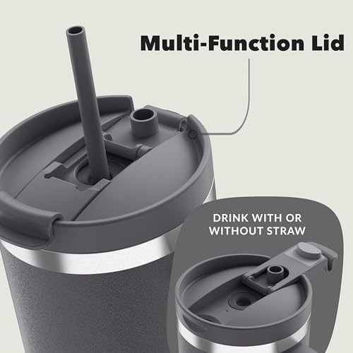 Darkstone handled tumbler with straw 1200 ml — photo 3