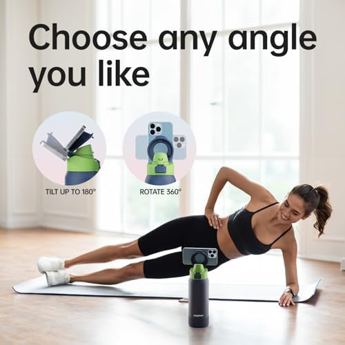 Navy blue sports bottle with magnetic phone holder — photo 4