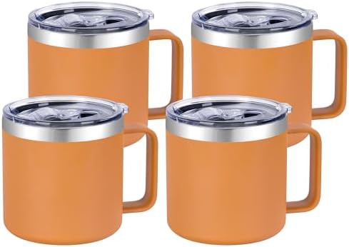Orange insulated coffee mug 4 pack