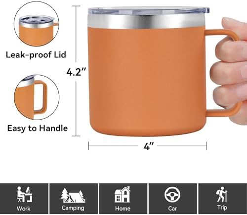 Orange insulated coffee mug 4 pack — photo 3