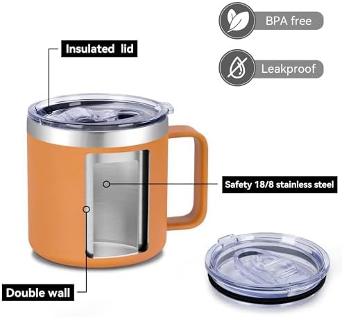 Orange insulated coffee mug 4 pack — photo 4