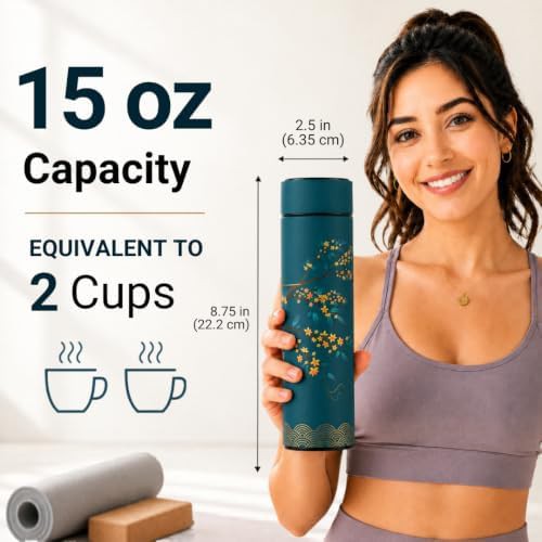 Green floral stainless steel travel tea infuser — photo 4