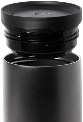 Black travel coffee mug with 360 lid 16 oz — photo 3