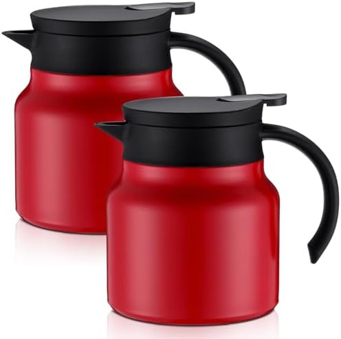 Red stainless steel 27 oz coffee carafe