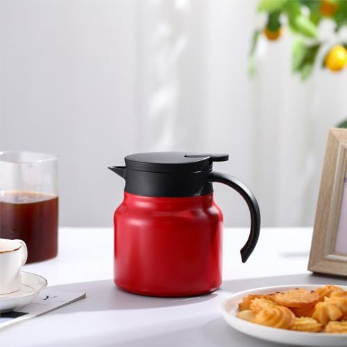 Red stainless steel 27 oz coffee carafe — photo 4