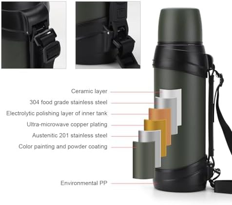 Stainless steel travel flask with handle — photo 4