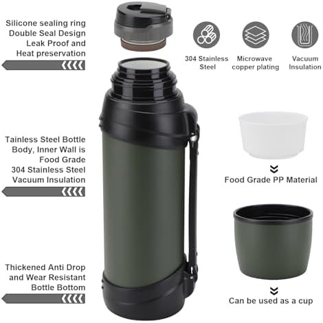 Stainless steel travel flask with handle — photo 5
