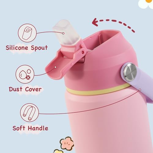 Charm pink kids sports bottle 12 oz — photo 3