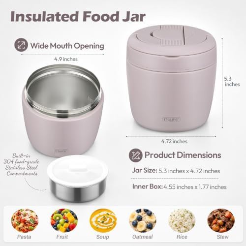 Purple 32oz Insulated Stainless Steel Food Jar — photo 3