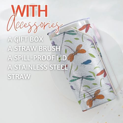 Dragonfly glitter silver travel tumbler — photo 3