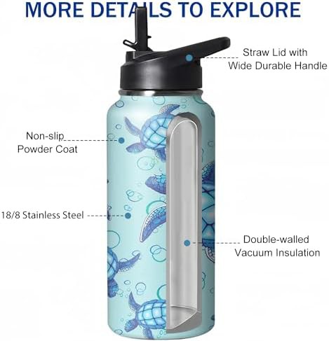 Sea turtle 32 oz ocean sports bottle — photo 4