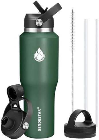 Dark Green 40 oz Camping Flask