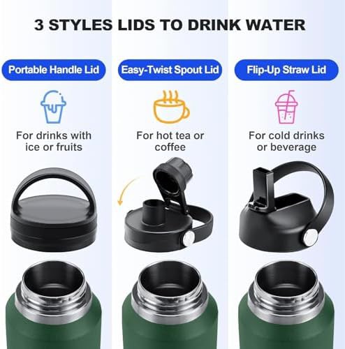 Dark Green 40 oz Camping Flask — photo 4