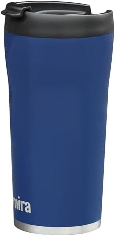 Marine blue stainless steel travel mug 12 oz