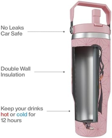 Nezuko anime stainless steel tumbler 30 oz — photo 4