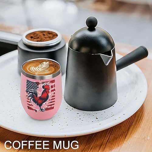 Vintage Flag Cock Fight Pink Wine Tumbler — photo 5