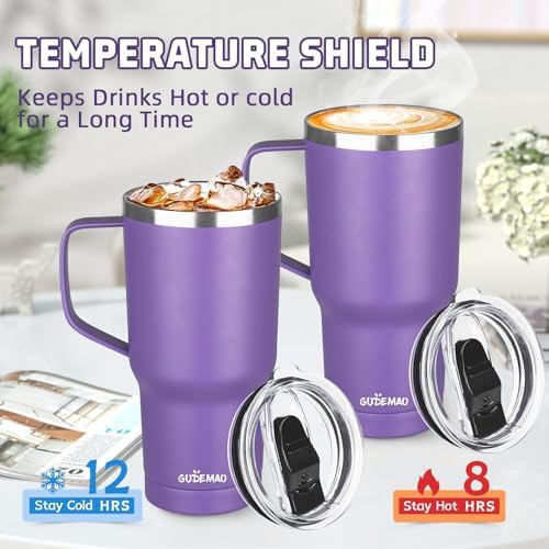 Ceramic lined travel tumbler in purple — photo 4