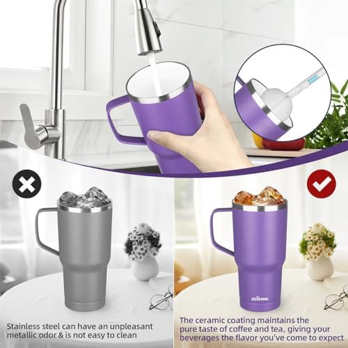 Ceramic lined travel tumbler in purple — photo 5