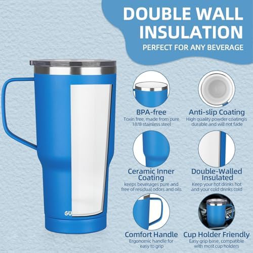 Ceramic coated coffee mug in blue — photo 3
