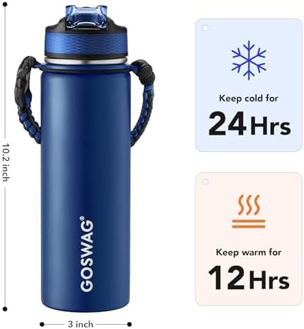 Stainless Steel Travel Bottle with Two Lids — photo 2