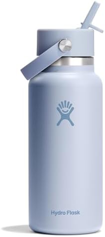 Surf blue wide mouth flex straw bottle 32 oz