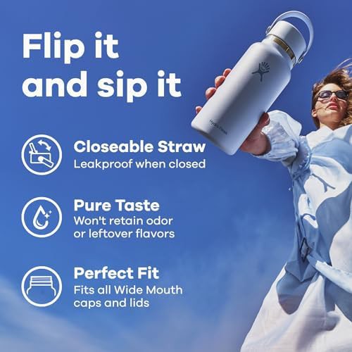 Surf blue wide mouth flex straw bottle 32 oz — photo 5