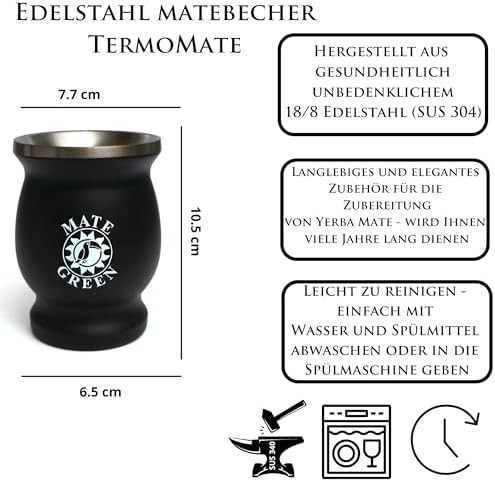 Black Stainless Steel Yerba Mate Thermal Set — photo 3