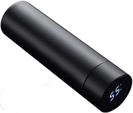 Smart LED temperature display black water bottle