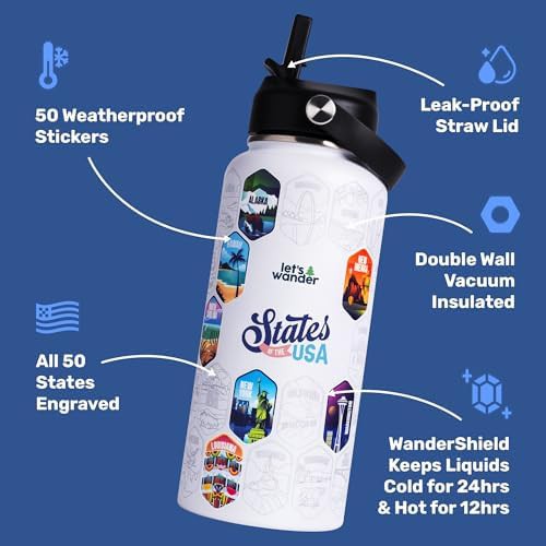 White leakproof straw water bottle 32 oz — photo 3