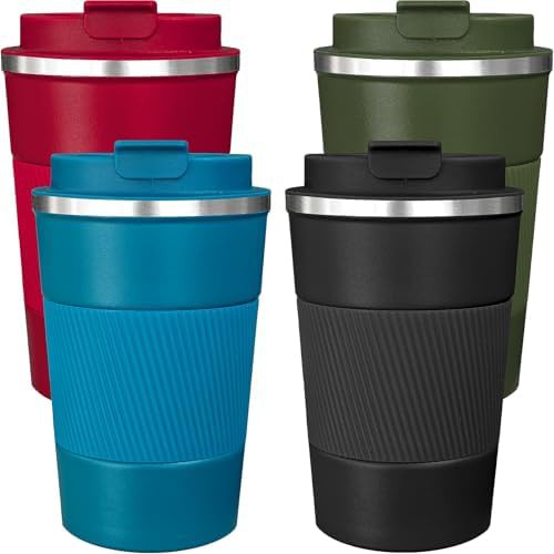 Black 12oz stainless steel travel mug