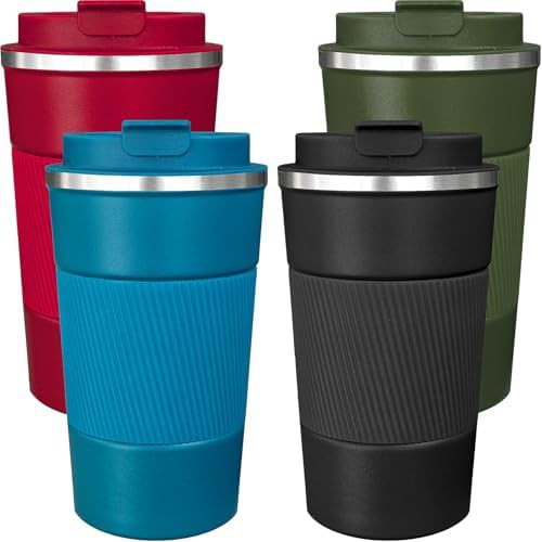 Multicolor 17oz travel coffee mug set