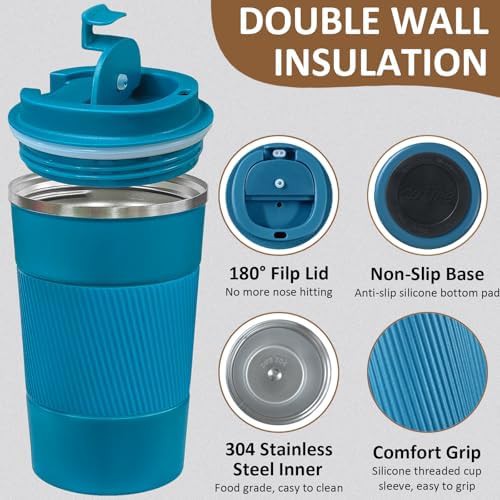 Multicolor 17oz travel coffee mug set — photo 3