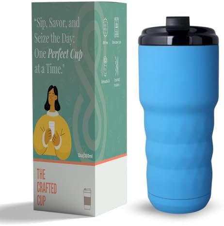Blue stainless steel coffee tumbler 20 oz