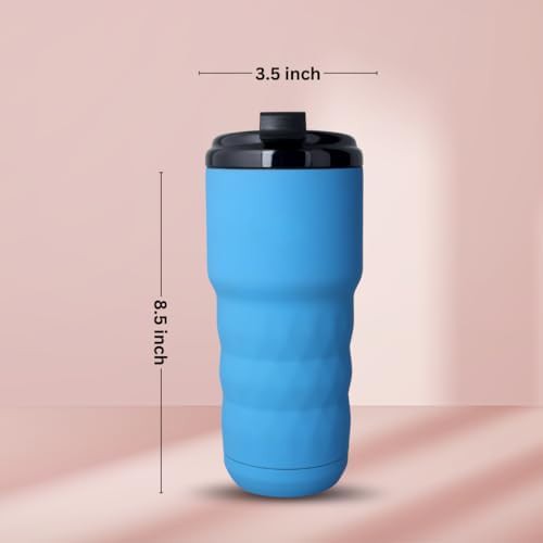 Blue stainless steel coffee tumbler 20 oz — photo 3
