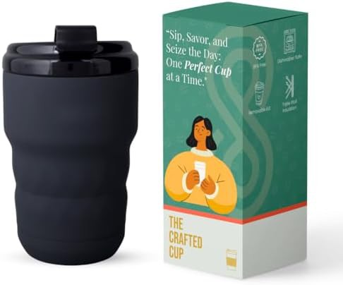 Gray stainless steel travel mug 12 oz