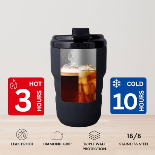 Gray stainless steel travel mug 12 oz — photo 3