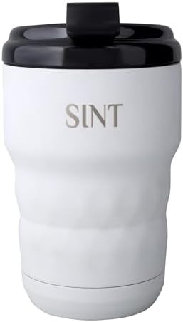 White stainless steel travel mug 12 oz