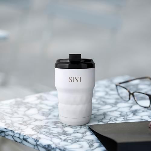 White stainless steel travel mug 12 oz — photo 4