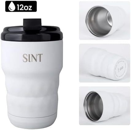 White stainless steel travel mug 12 oz — photo 5