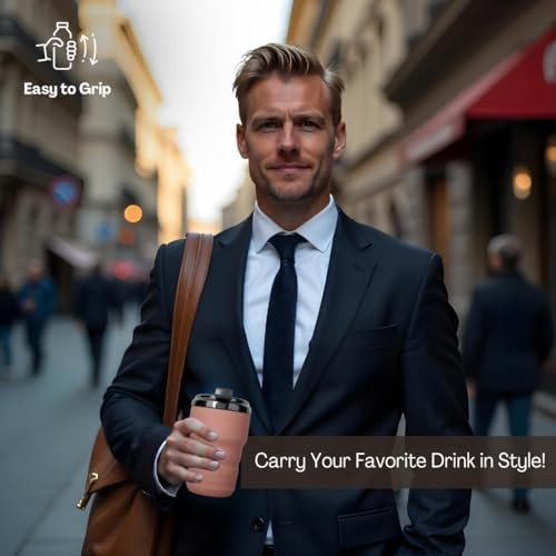 Brown stainless steel travel mug 12 oz — photo 4